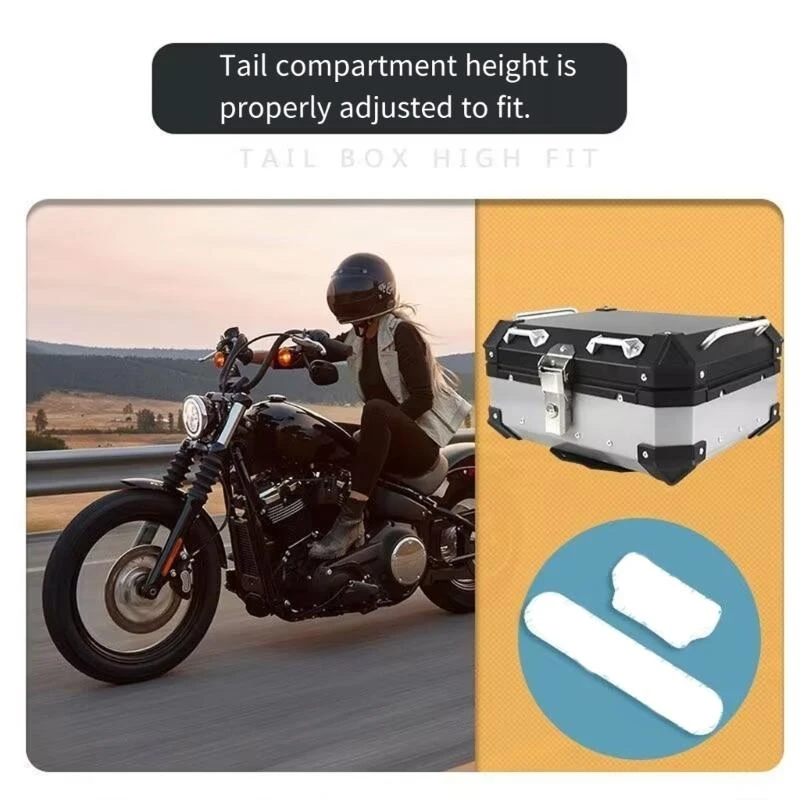 Universal Motorcycle Top Box Trunk Backrest Pad Anti Fatigue Design Adhesive PU Cushion Compact
