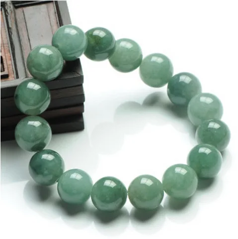 

Natural Emerald Green Beads 13mm Bracelet Elastic Bangle Charm Jewellery Fashion Hand-carved Man Woman Luck Gifts Amulet AAAAA+