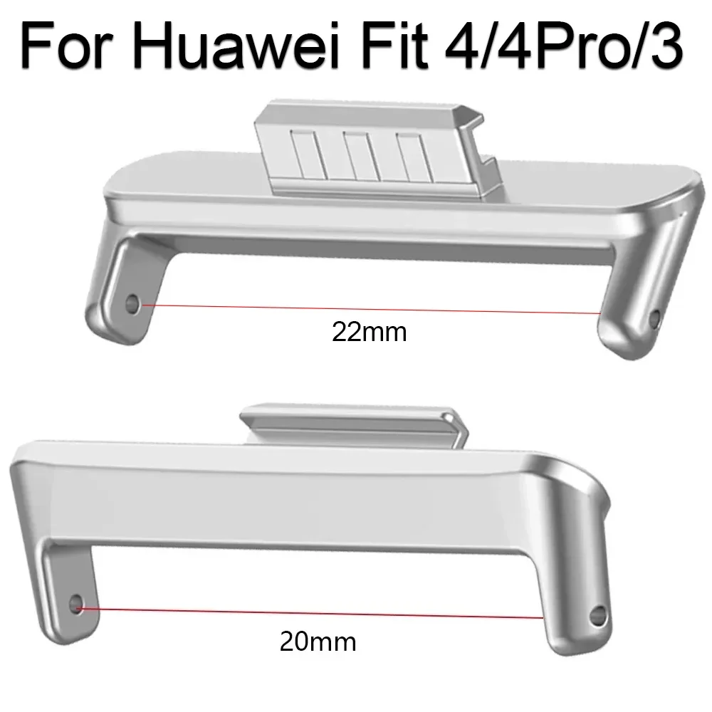 20mm 22mm 1Pair Adapter For Huawei Watch Fit 3 4 Strap Connector Bracelet Metal Stainless Steel Fit4Pro Band Adapter Accessories