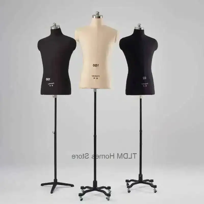 Design Clothing Mannequins Mannequin Sewing with Male Legs Model Three-dimensional with Metal Half-length Base Can Be Pined z