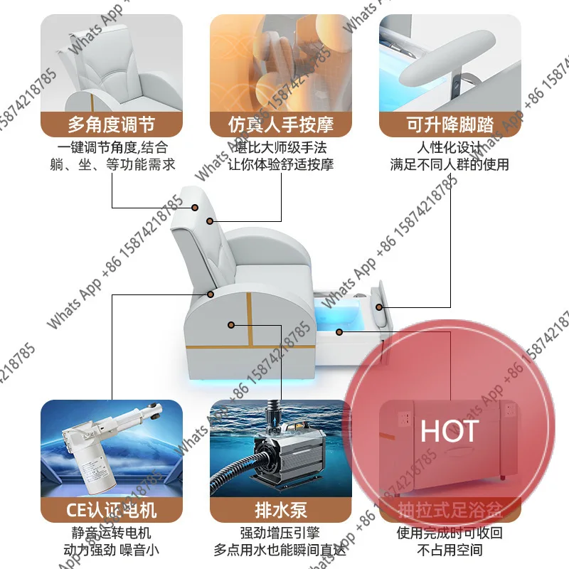 

G Spa Salon Electric Eyelash Nail Art Sofa Foot Chair Beauty Salon Eyebrow Tattoo Foot Chair Reclining