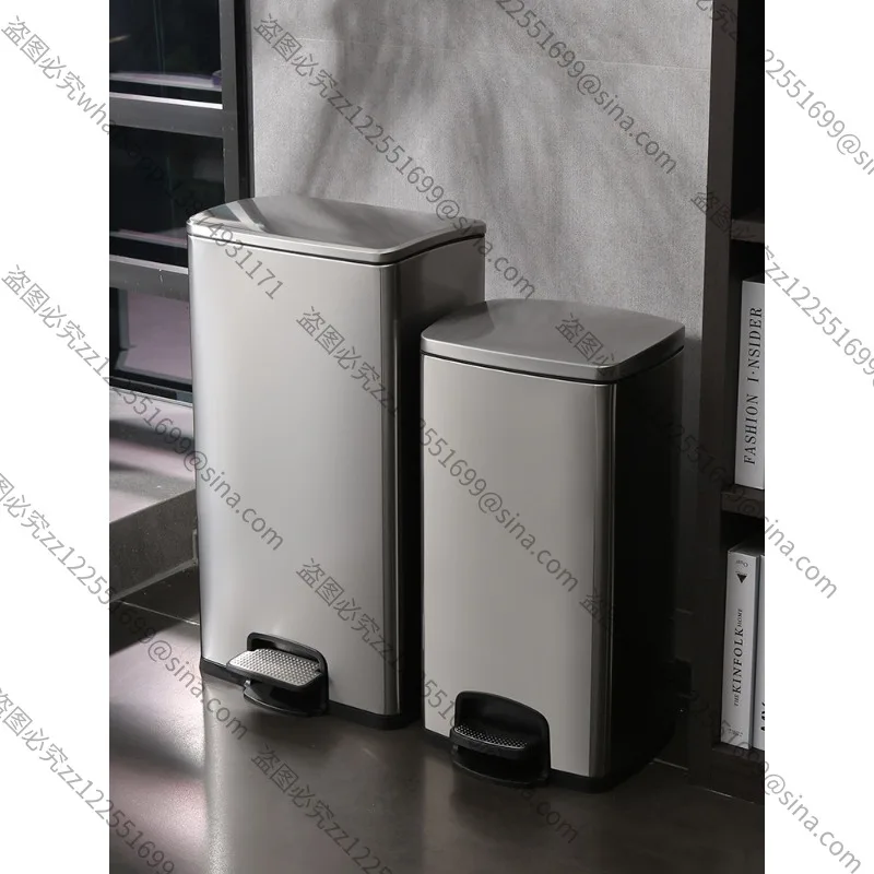 Suitable for 30L 50L StainlessSteel Foot-pedal Trash Can,Foot-pedal Square Kitchen withLid,Living Room Commercial Large-capacity