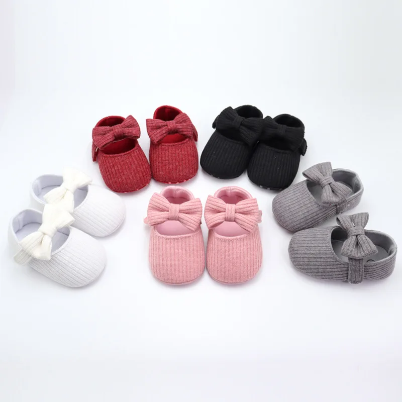 Baby Girls Anti-Slip Shoes Knitted Floral Prewalkers Cotton Summer Toddler Girls First Walkers Infant Soft Sole Shoes 0-18M