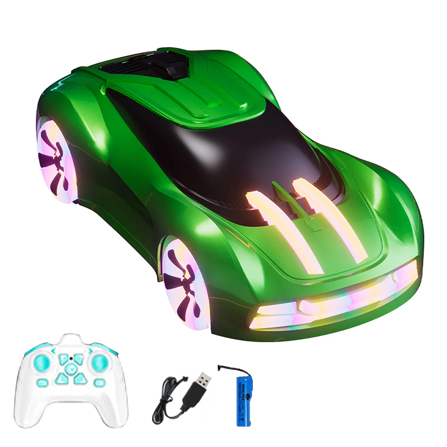1:18 2.4Ghz 4×4 RC 360 Rotation Stunt Drift Car New Energy Remote Control Concept Car Cool Lights Music Spray Ready to Go Toy