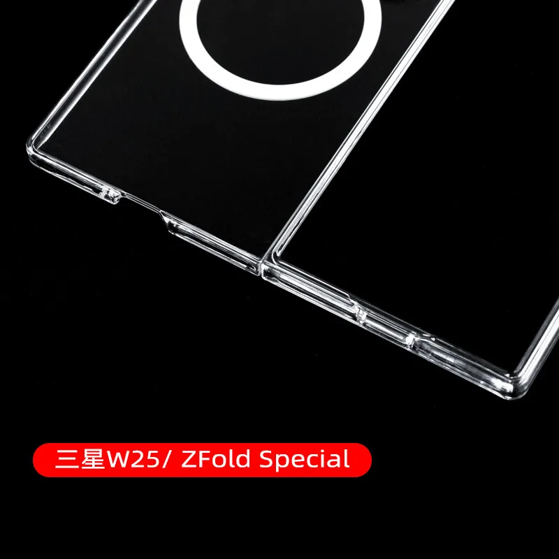 2in1 Transparent UV Anti-Scratch For Magsafe Case For Samsung Galaxy Z Fold 7 SE FoldSE W25 Magnetic Clear Hard PC Thin Cover