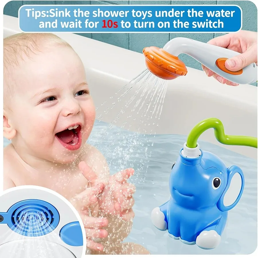 Elefante Baby Bath Soffione doccia Giocattoli per bambini Giocattoli da bagno per neonati Bambini Piscina Giocattoli Giocattoli Vasca da bagno Per bambini Neonati