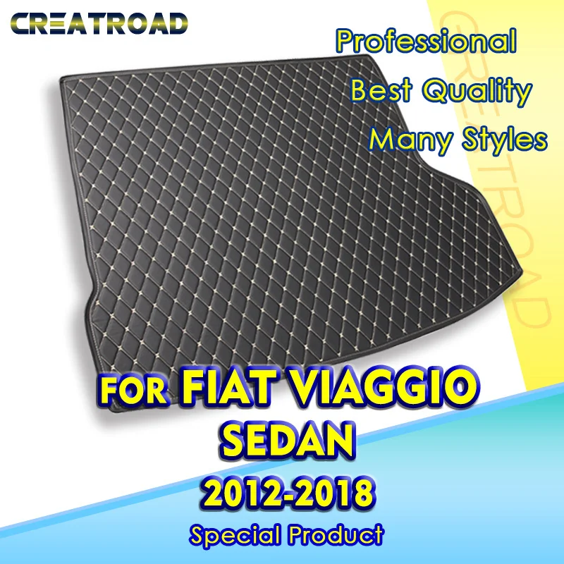 Car Trunk Mat For Fiat Viaggio sedan 2012 2013 2014 2015 2016 2017 2018 Custom Car Accessories Auto Interior Decoration