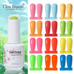 Clou Beaute Summer Bright Neon Color Gel Nail Polish Yellow Green Orange Red Gel Varnish Pretty Varnis Semi Permanent For Nails