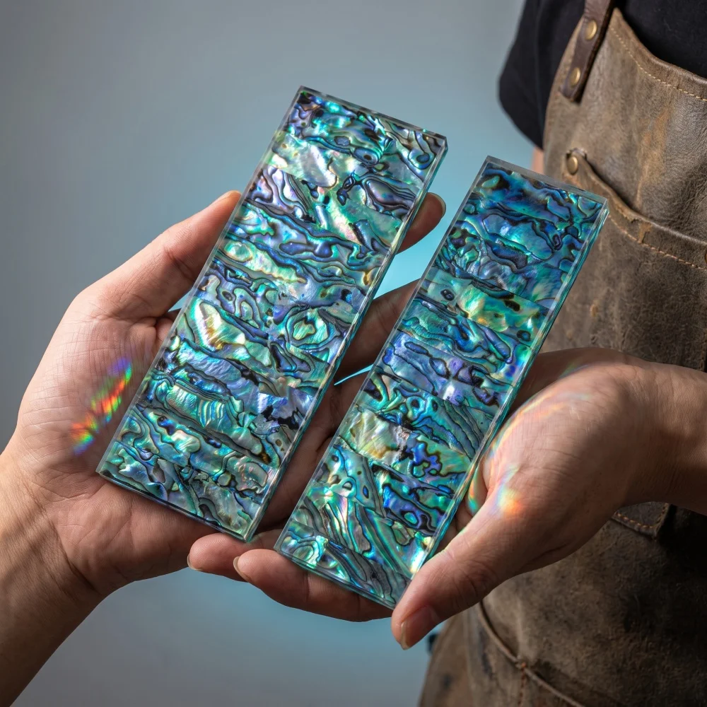 3 Sizes of Natural Abalone Shell Resin Handle Patches, DIY Hand Tool Making Accessories - 1 Piece