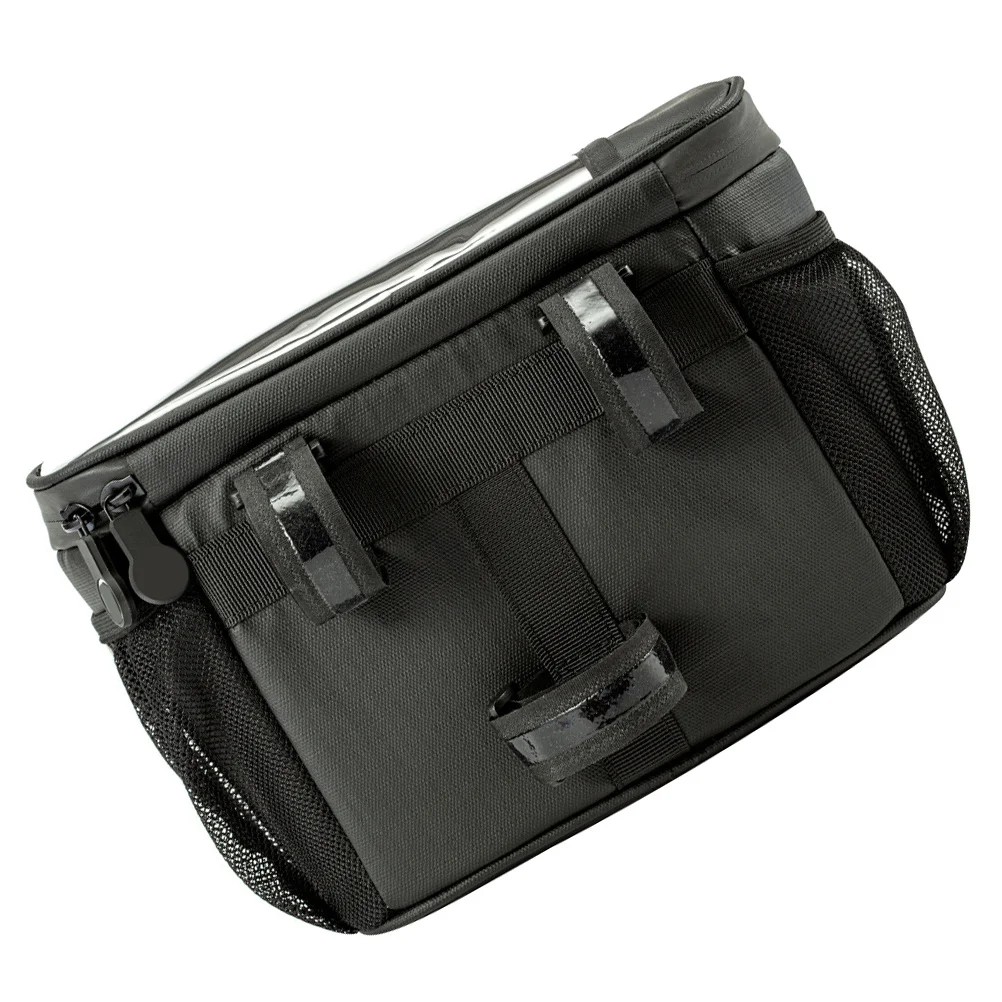 1pc Bike Handlebar Bag 4L Large Capacity Tpu Storage Pouch Mesh Pocket Reflective Strap Cycling Travel Gift