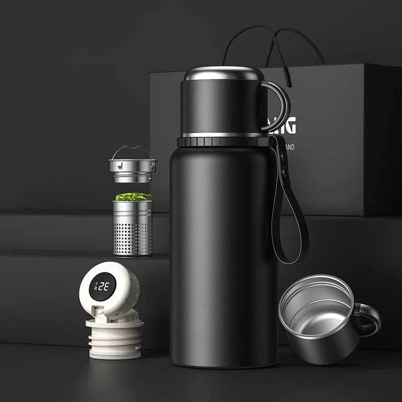 Stainless Steel Thermos Water Bottle Hot Coffee Thermos with LED Temperature Display Vacuum Double-layer Portable Water Bottle