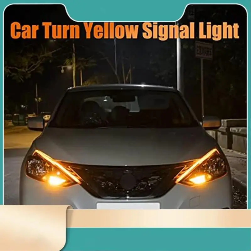 

Car LED Light Bar, White Turn Signal Yellow Light Waterproof Car Daytime Running Light Bar For Truck SUV Parts 24Inch, 2PCS-N31R