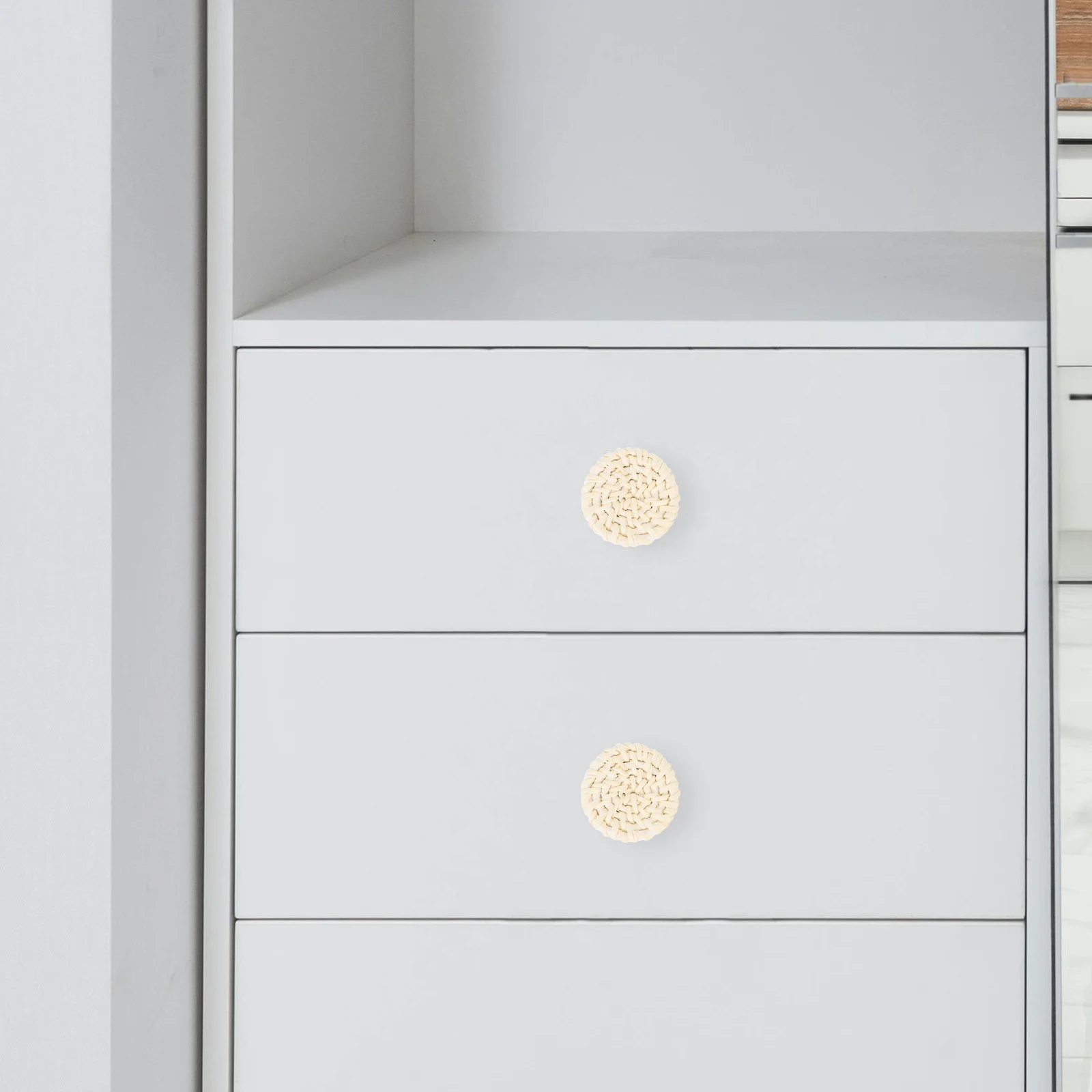 

5Pcs Woven Round Wooden Handles Durable Ergonomic Design for Drawers Closets and Wardrobes Wood Handle Closet Knobs