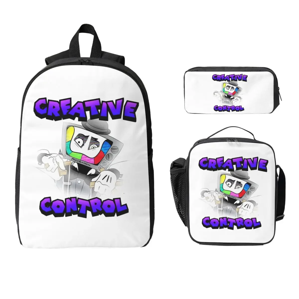 Creative Control (Mr. Puzzles) Backpack Boys Girls BookBag School Bag Laptop Shoulder Bags 3ps Insulated Lunch Bag Pencil Case
