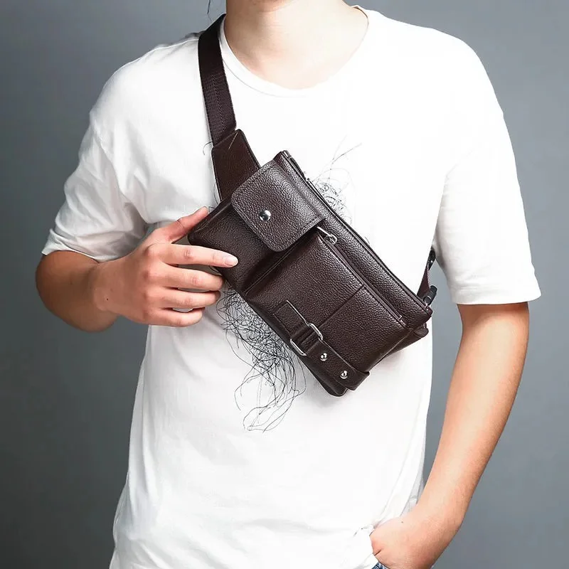 

Men's Chest Messenger Bag for Men Brand Messenger Bag Leather Shoulder Bag New Travel Storage Bags