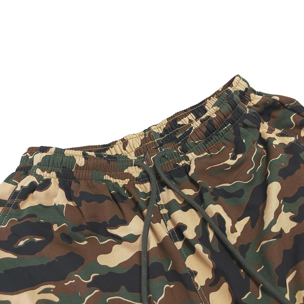Summer Streetwear Camouflage Shorts Cargo Pants Hip Hop Street Style Terry Cotton Vintage Harajuku Casual Shorts Pants for Men's