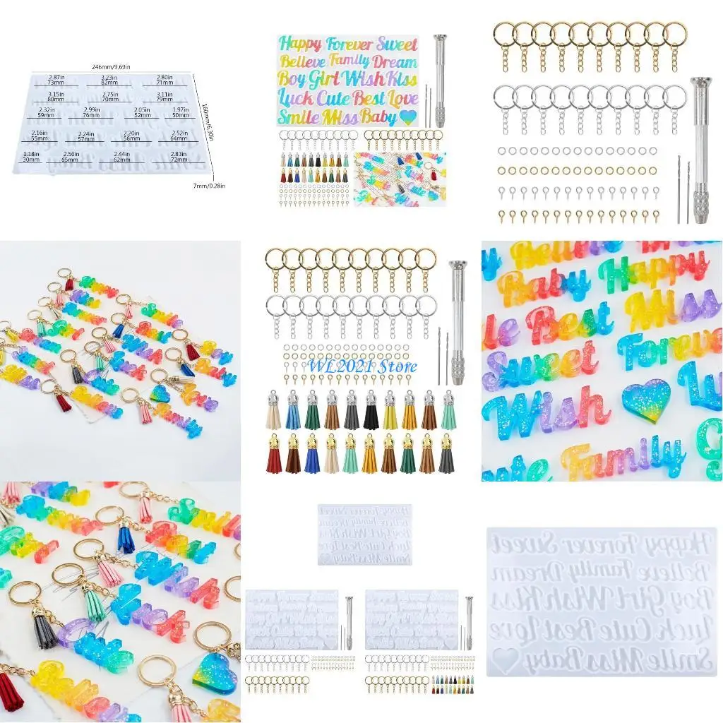 

G5GC Letter Keychain Molds Keychain Jewelry Making Tool Hand Drill,Jump Ring