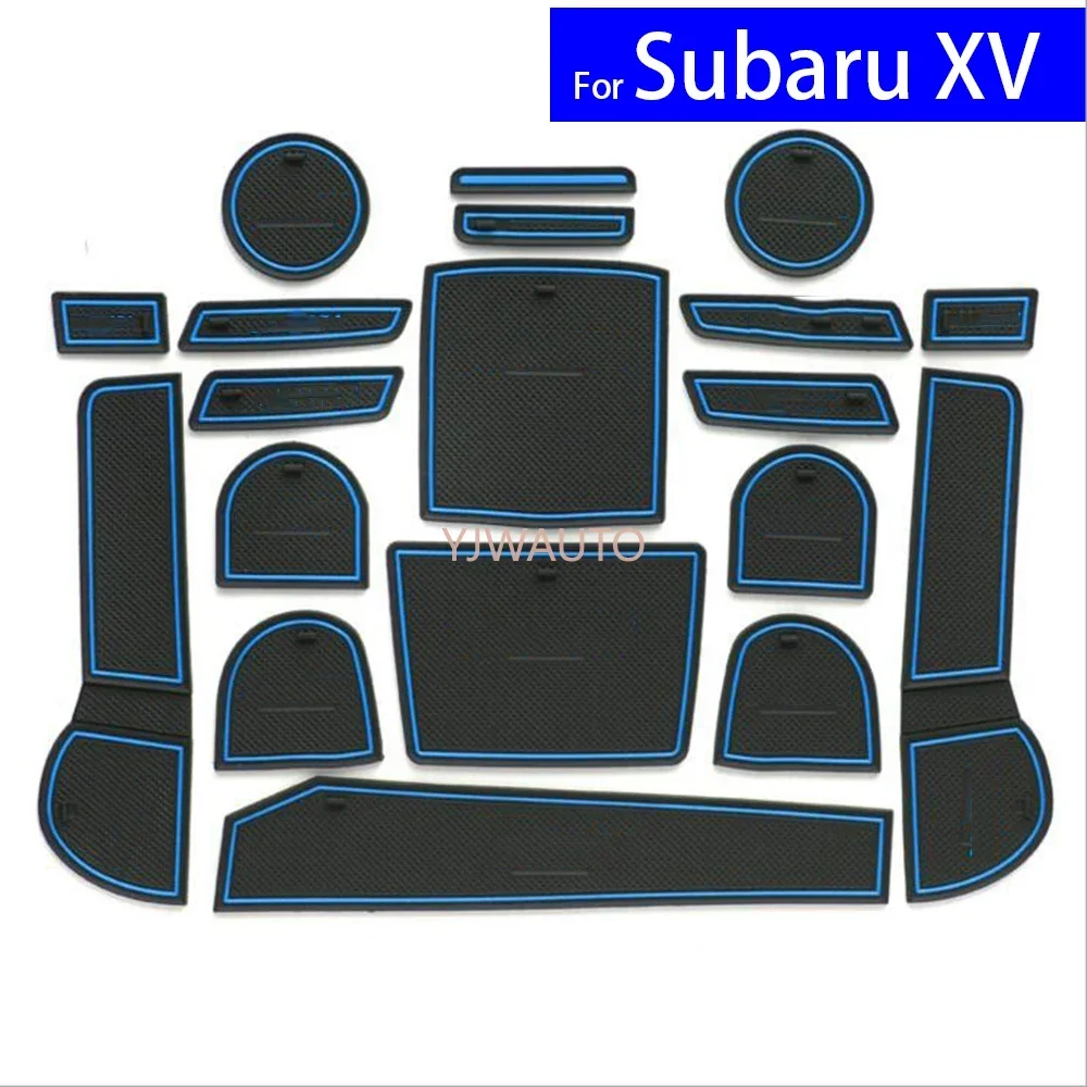 Non-slip Car Door Gate Slot Mats Carpets Position Cup Holder Pads For Subaru XV 2015 2016 2017 Door Groove Mat