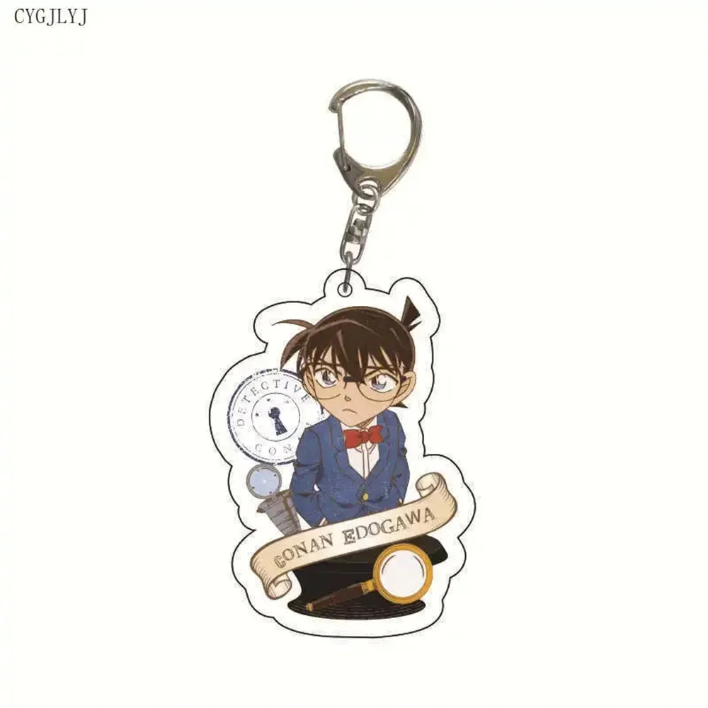 Japan Anime Detective Conan Keychain Conan Edogawa Haibara Ai Mouri Ran Cosplay Figures Acrylic Keychain For Women Jewelry Gift