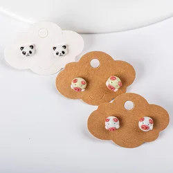 DIY Small Ceramic Stud earrings Flower Geometric Animal Stud Earrings earring for woman jewelry accessories wholesale #LY511