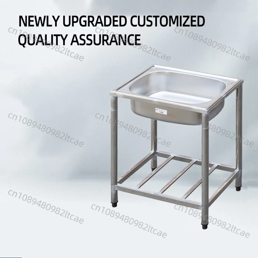 82*48*80cm Double Stainless Steel Sink Commercial Kitchen Sink  Restaurant Utility Sink Dish Washing Pool with Standing Rack