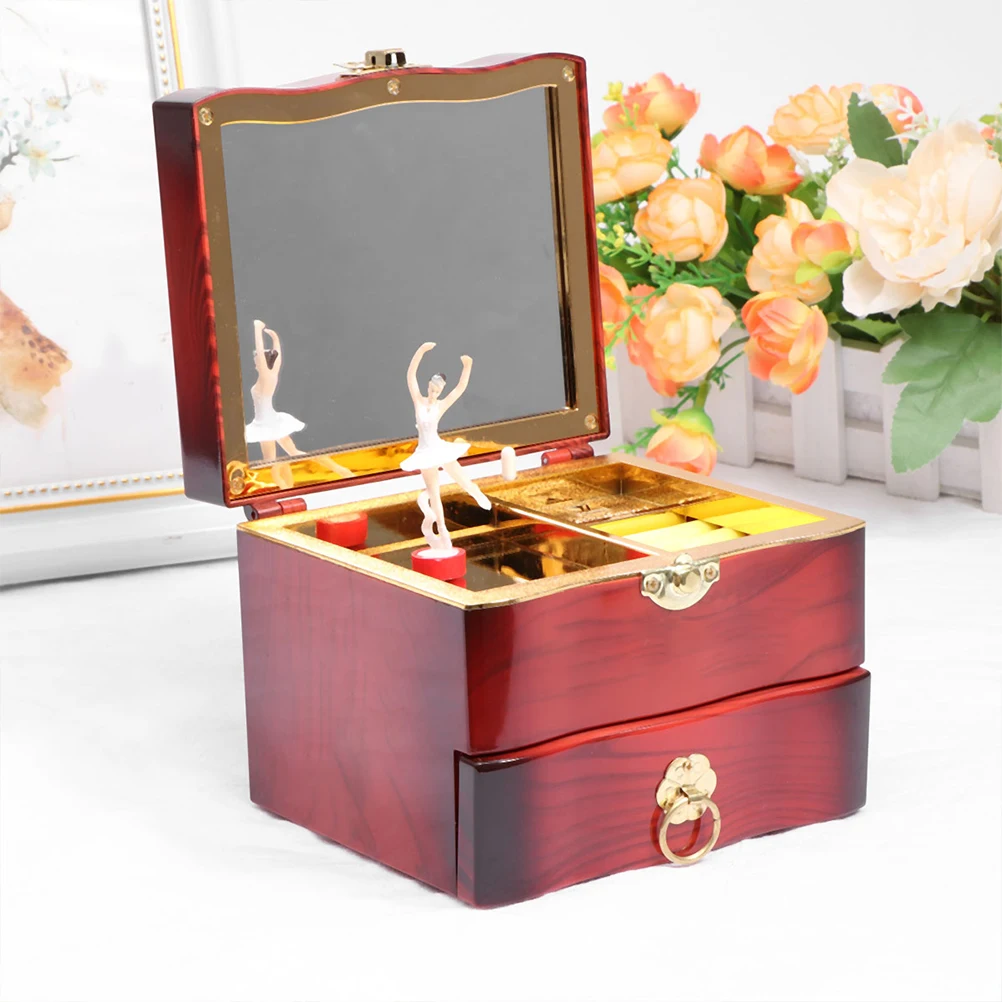 

Jewelry Box Music Storage Case Organizer Earring Holder Container Musical Boxes for