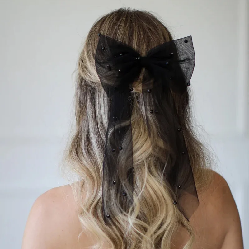 Romantic Pearl Bow Hair Decoration for Women Wedding Party Hair Accessories