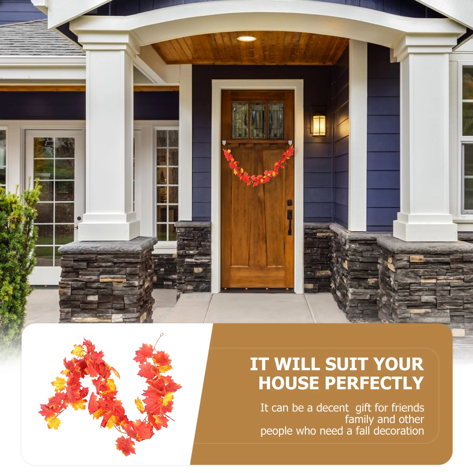 

Simulated Maple Leaf Rattan Artificial Vines Autumn Silk Flower Thanksgiving Hanging Ornament