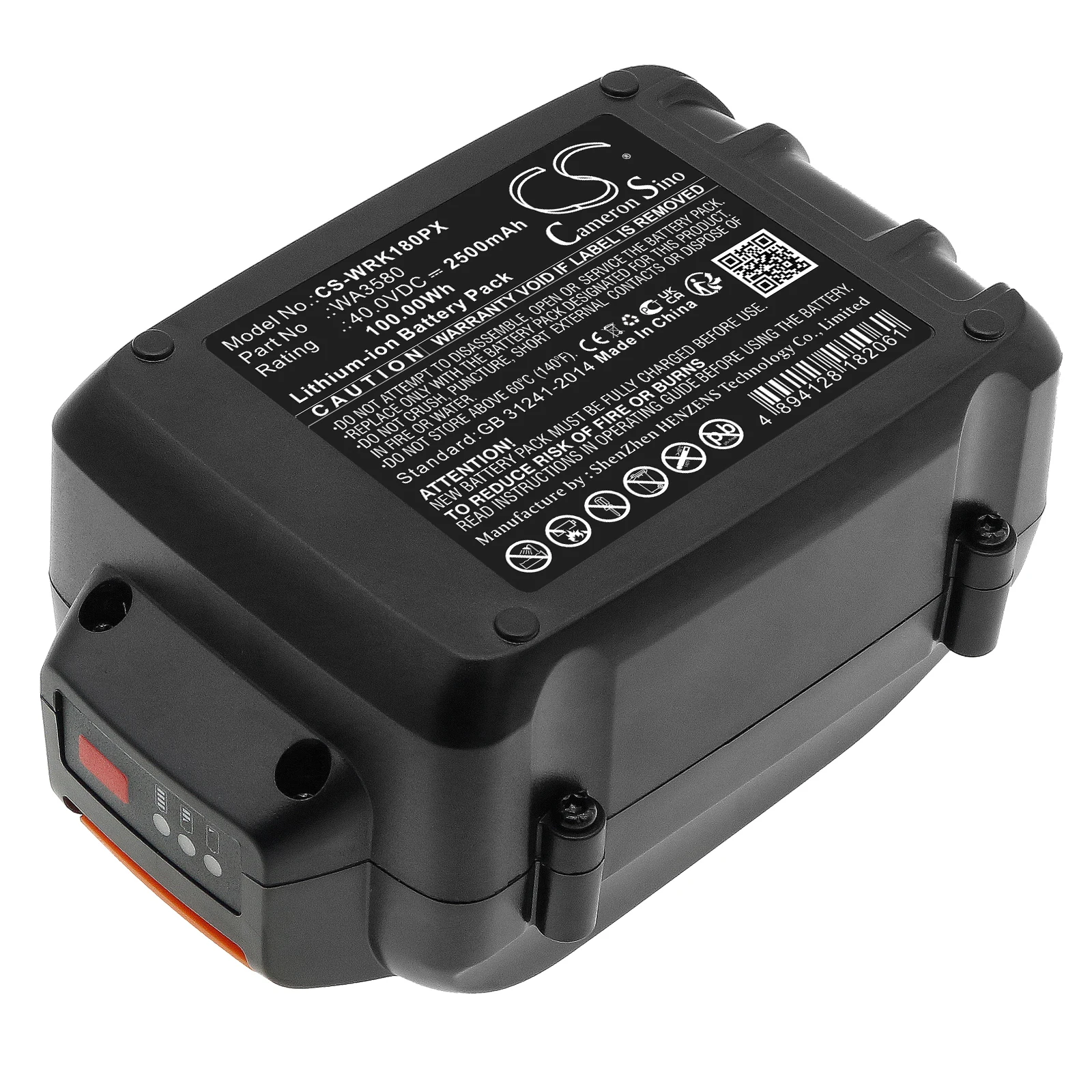 

Сменный аккумулятор CS для WorxWG180,WG280,WG380,WG580,WG640,WA3747,WA3877WA3580 2500 мАч/100 шт.