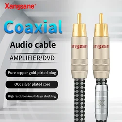 Xangsane 6nocc posrebrzany cyfrowy koncentryczny kabel audio 75 Ω wyjście kabla subwoofera SPDIF TV wzmacniacz mocy 5.1 audio DC power