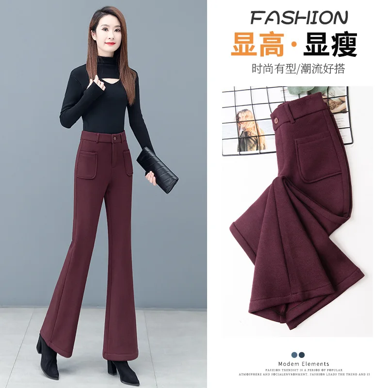 الدنيم الأنجورا السراويل الحمراء ربيع الخريف تنوعا صغيرتي مستقيم الساق السراويل متوهج #4