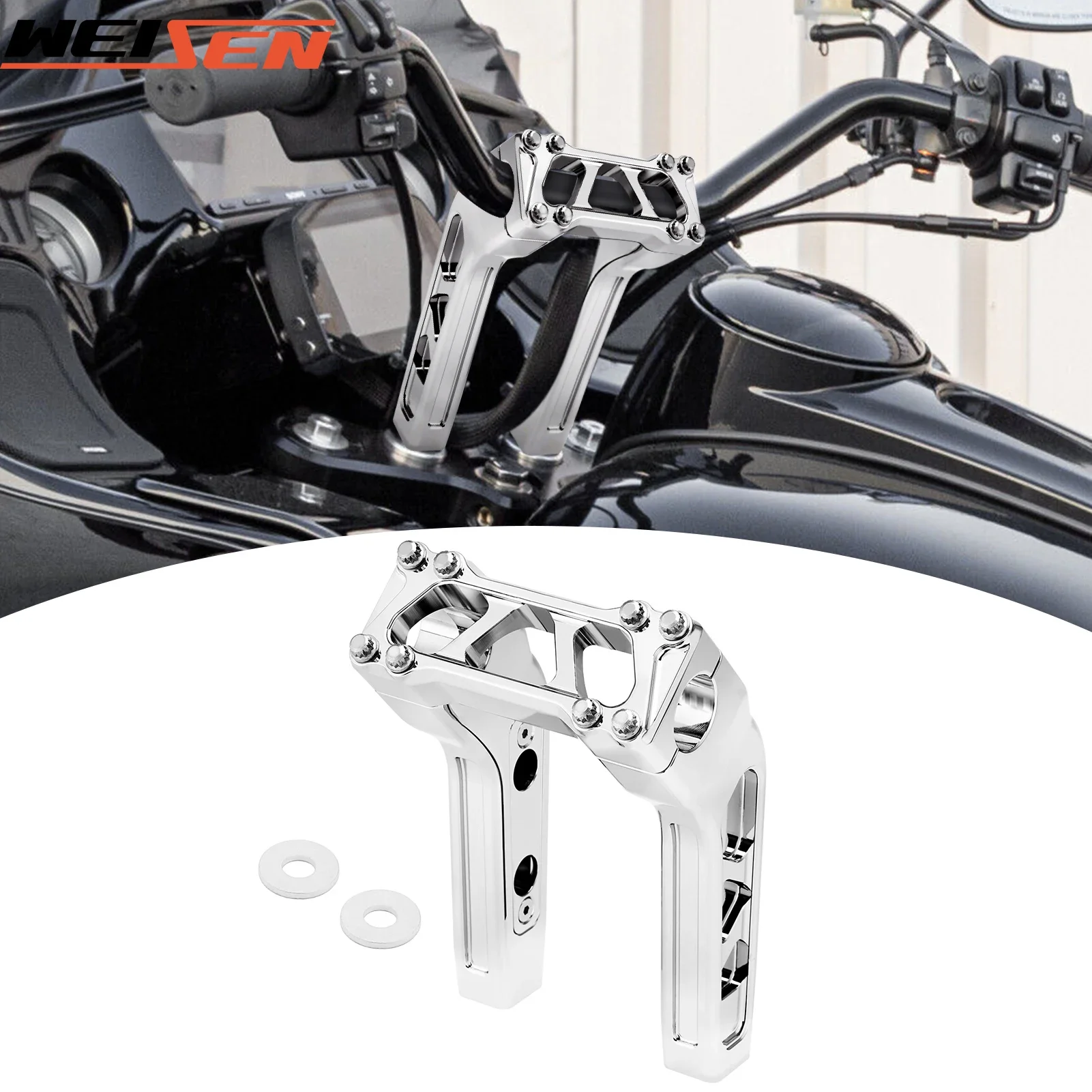 Pince de guidon de moto pour Harley ocia, Softail, Sportster, Touring Road King, 6 "Riser, 1", 1.5 "rib Back, Universal, 1200, 883