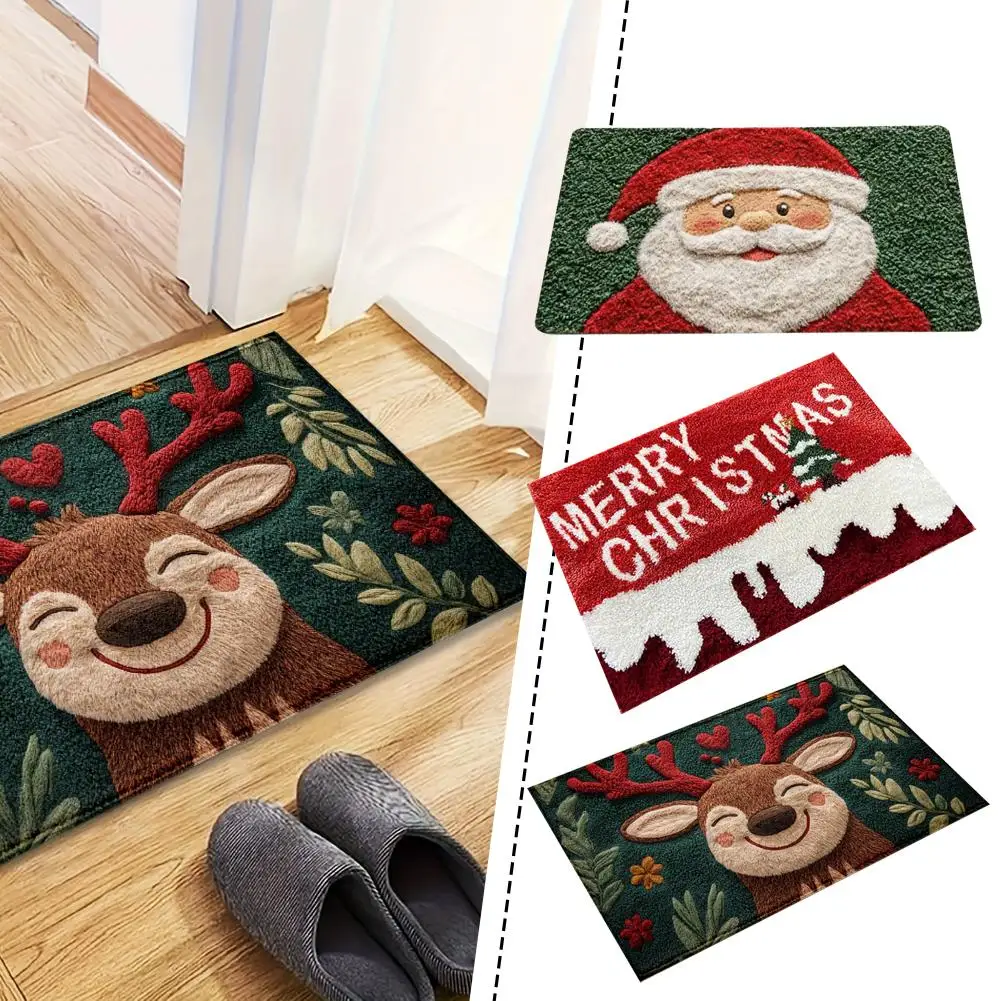 Waschbare Innen- und Außeneingangsmatte, geeignet für Badezimmer, Küche, Weihnachts-Fußmatte, kariertes Muster, rutschfest, Willkommens-Wohnmobil-Matte