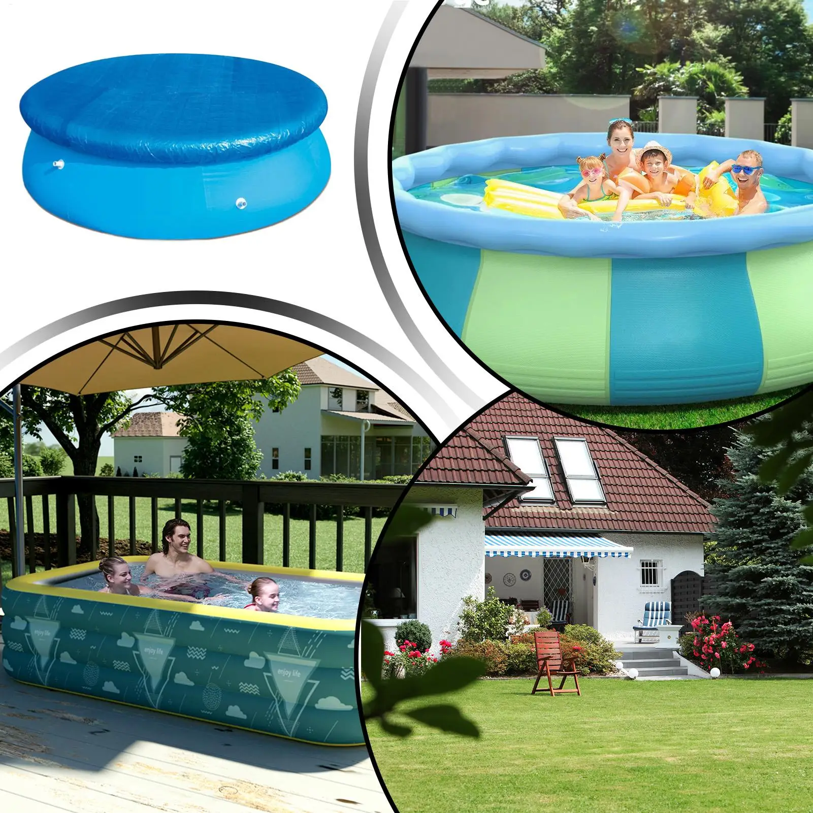 Cubierta para piscina, cubierta inflable para piscina, Protector térmico, impermeable, manta de retención a prueba de polvo, bañera de hidromasaje, funda para piscina de suelo