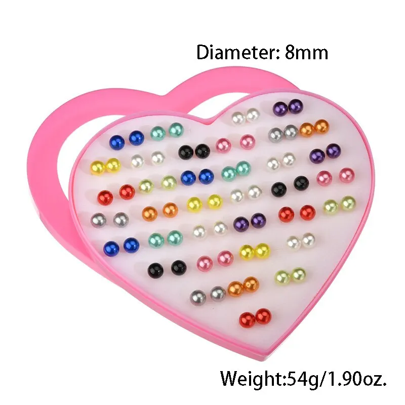 36Pairs/lot Random Cute Romantic Hypoallergenic Resin Stud Earrings Set For Women Girls Multicolor Fruit Flower Ear Gifts