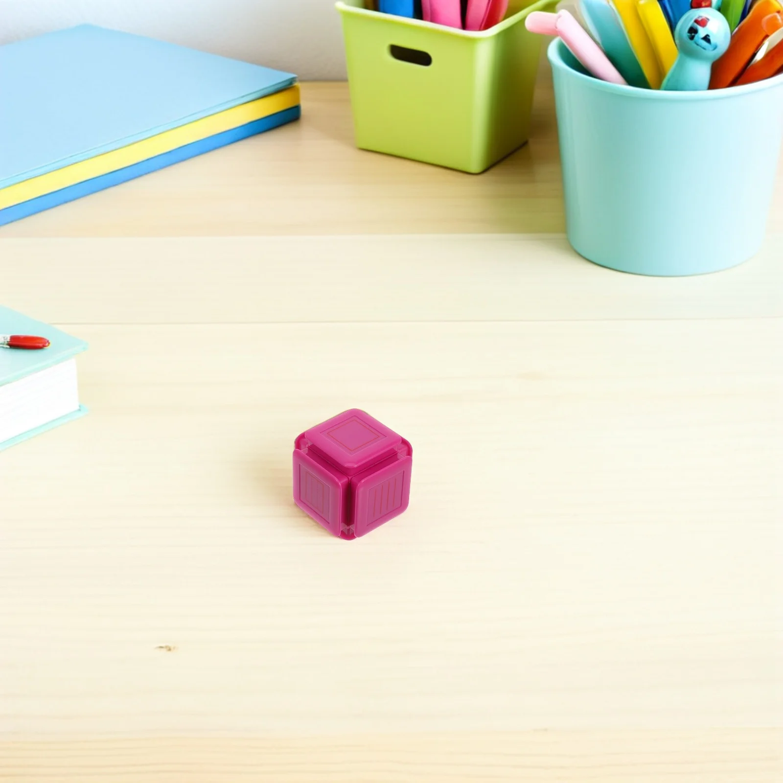 Self-Inking Six-Sided Stamp Set with Grid Line Clock Pinyin Tianzige Mizige for Handwriting Practice Classroom Teaching Supplies