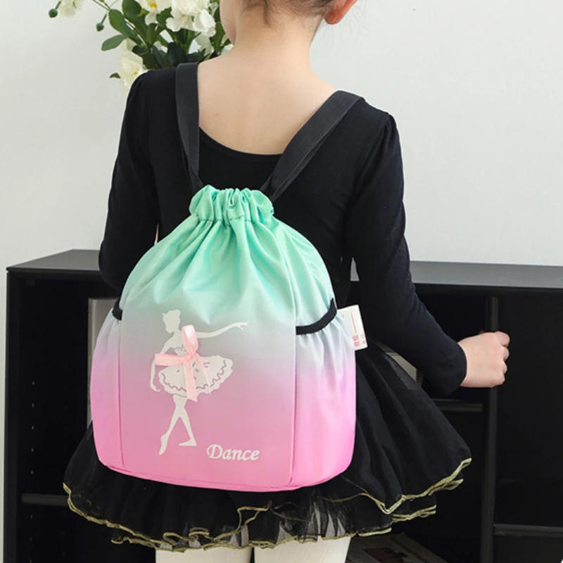 Bolsa de baile con cordón para niñas, mochila de Ballet para niños, moda informal, mochila de hombro de entrenamiento escolar de princesa, caliente