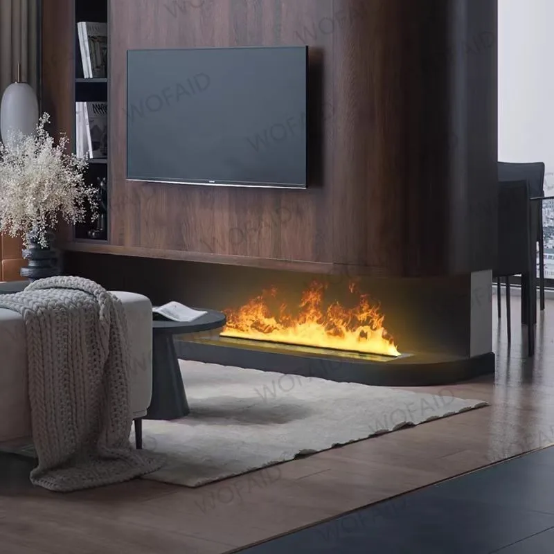 Chimeneas y estufas de vapor eléctricas inteligentes para interiores, llamas de colores, decoración de TV ecológica, sin riesgo de fuego, chimenea