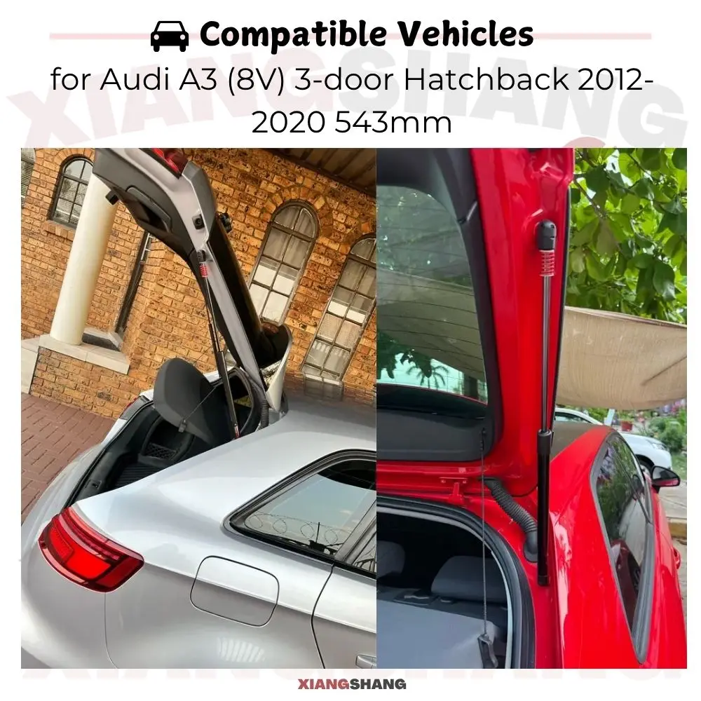 Auto Pop-Up Trunk Struts for Audi A3 (8V) 2012-2020 |3-door Hatchback 543mm Automatic Opening Gas Lift Supports with Springs