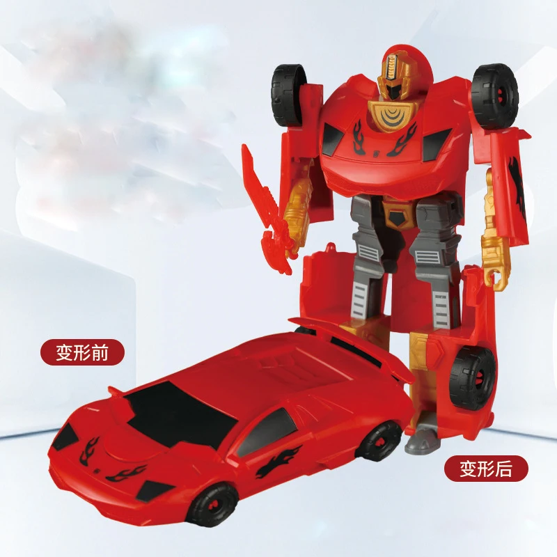1 stks Mini Transformatie Auto Kids Klassieke Robot Auto Speelgoed Cartoon Figuren Plastic Vervorming Speelgoed Kinderen Jongens Ornamenten Geschenken