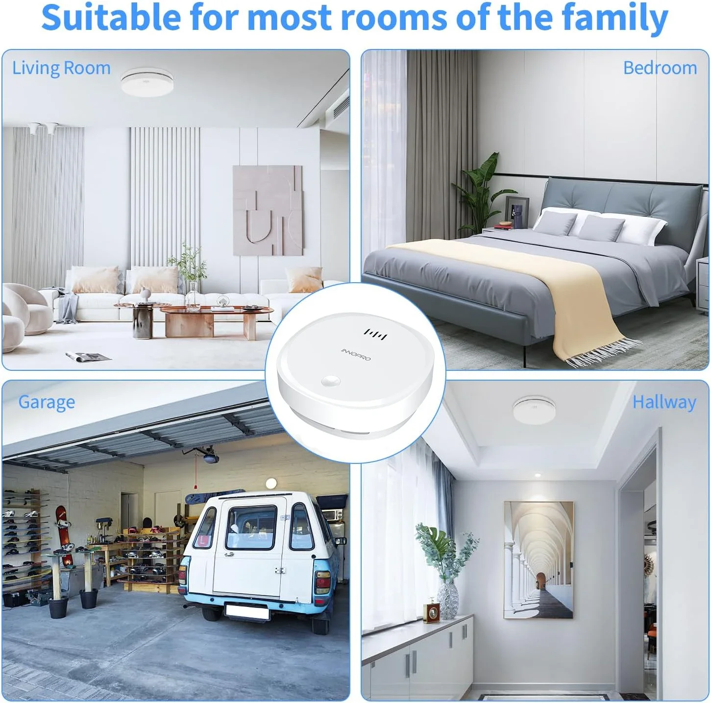 Tuya WiFi Smoke Alarm Fire Protection Smoke Detector Smart Life Home Kitchen Security System Sound Sensor Alert Seguridad Hogar