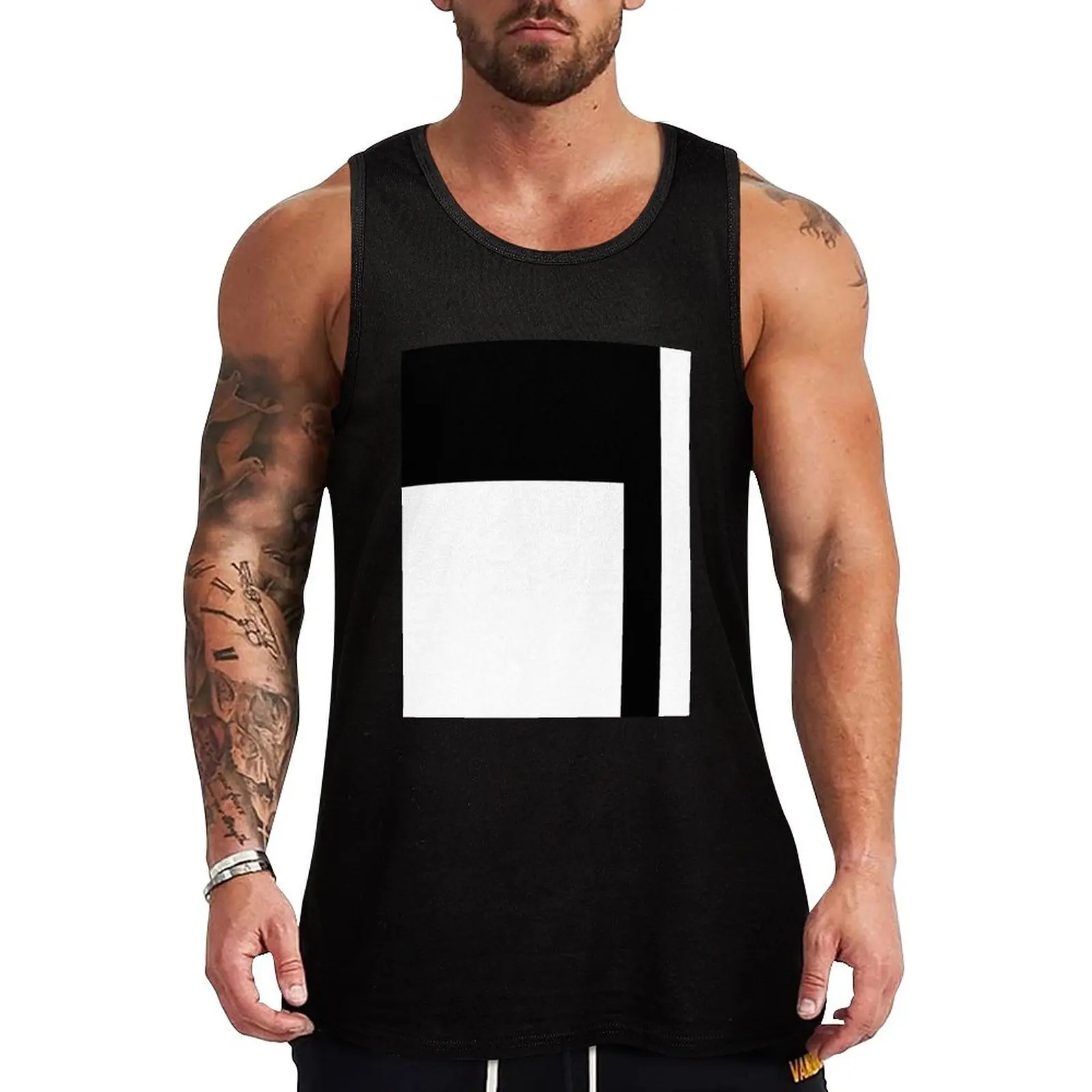 60s Mod Mondrian Black & White Tank Top bodybuilding bodybuilding man Men sleeveless tee