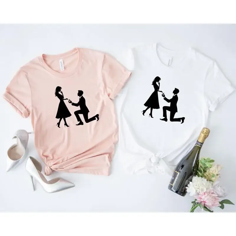 Couple Proposal T Shirt Wedding Matching EngagemenT