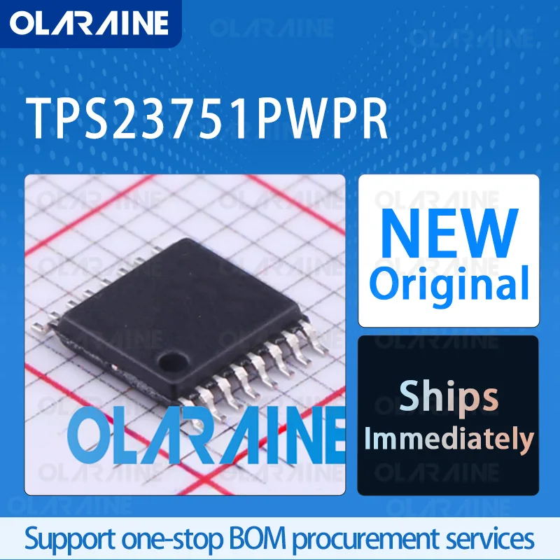 5/10/100Pcs TPS23751PWPR HTSSOP-16 original ic chip Power switch IC - POE/LAN RoHS Current 850 mA Voltage 57 V