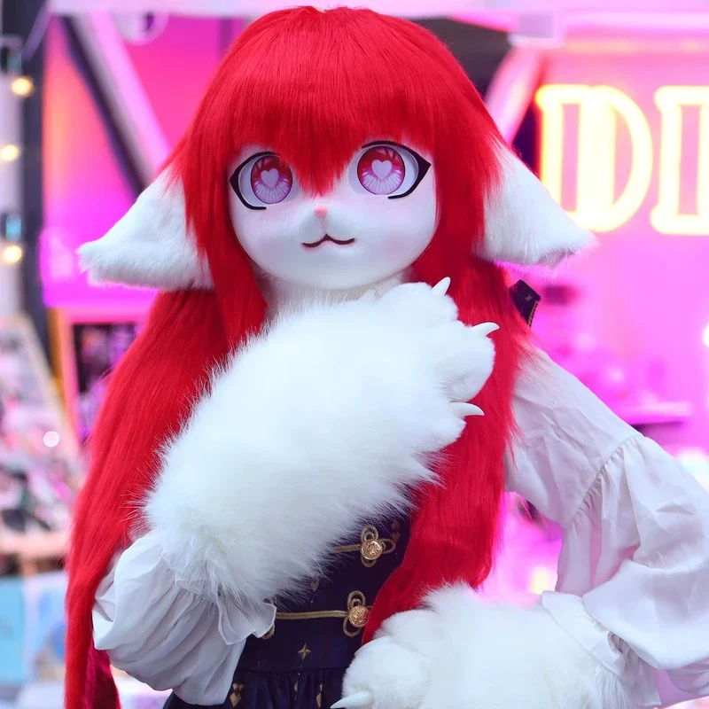 

qwerrtyuio.123456Kig Fursuit Kigurumi Headset Furry Cosplay Costume Kawaii Cute Animal Comiket Furries Paw Head Baasdffghjk98776