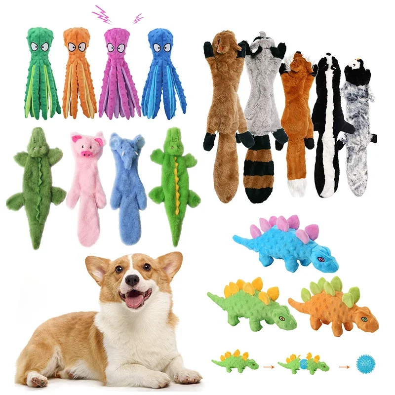 

Pet Plush Toy Sound Octopus Animal Shape Interactive Teeth Clean Chew Toy Pet Supplies For Small Meduim Large Dog