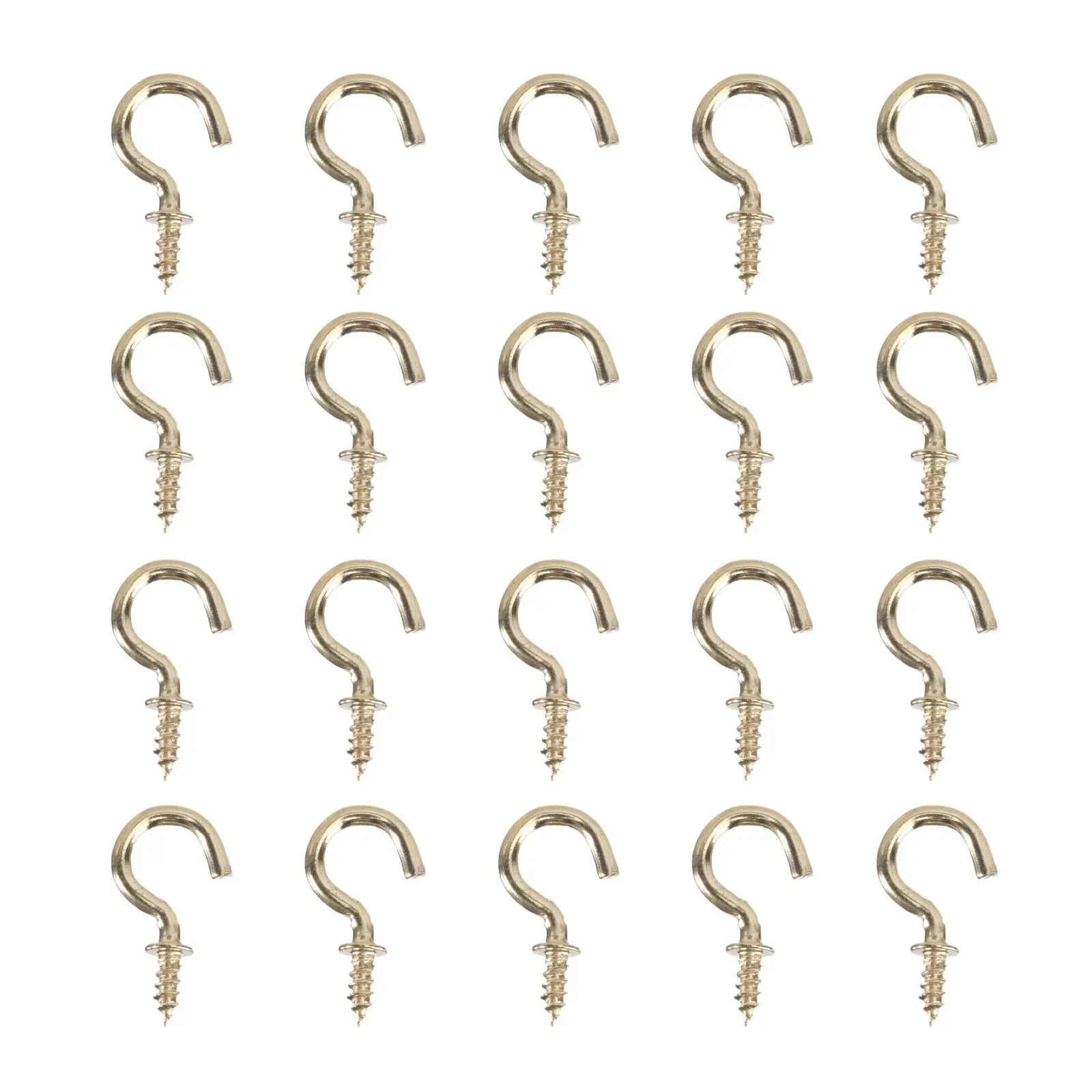 

20pcs Wood Screw Hooks Heavy Duty Metal Hangers for Clothes Wood Cup Easy Install Copper Plated Storage Tools