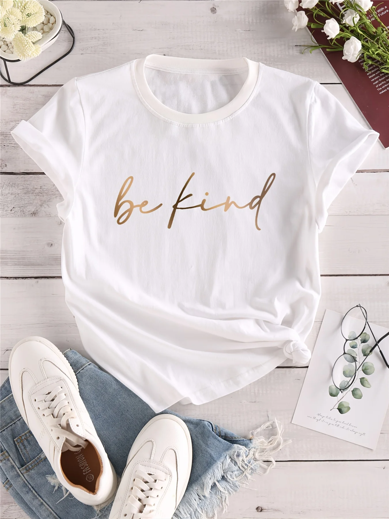 

Женская футболка с круглым вырезом и надписью, Повседневная футболка с коротким рукавом, повседневные топы на каждый день, женская одежда