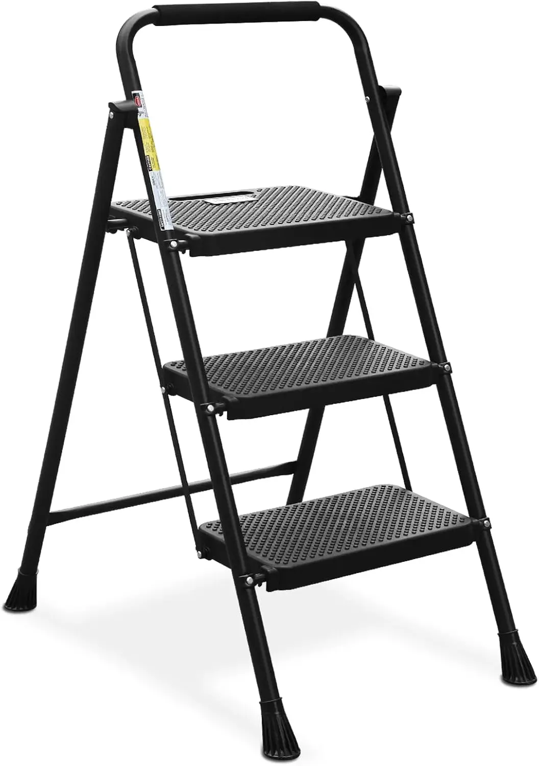 Step Ladder, Folding Step Stool with Wide Anti-Slip Pedal, Sturdy Steel Ladder, Convenient Handrail