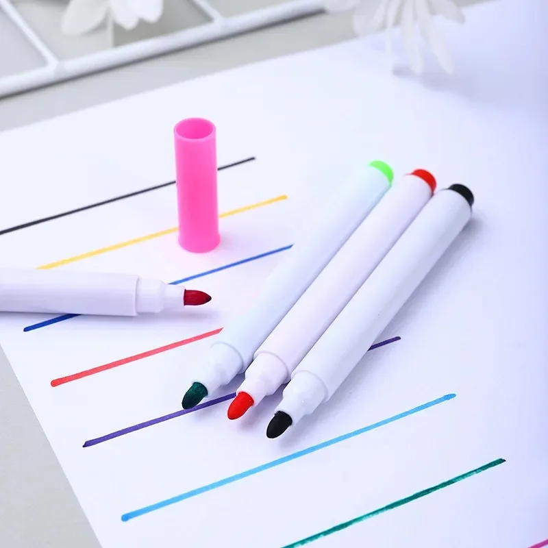 8/12pcs Colorful Whiteboard Pen Water-based Erasable Markers Pens School Teaching Supplies Children's Graffiti Drawing Pen Set